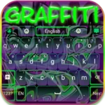 blue graffiti go keyboard theme android application logo